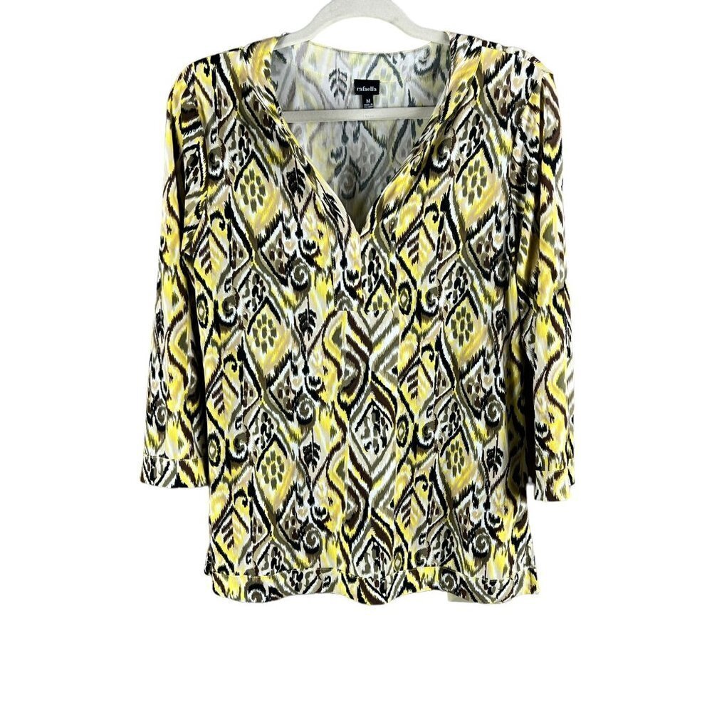 Rafaella Women's Yellow & Black Casual Blouse